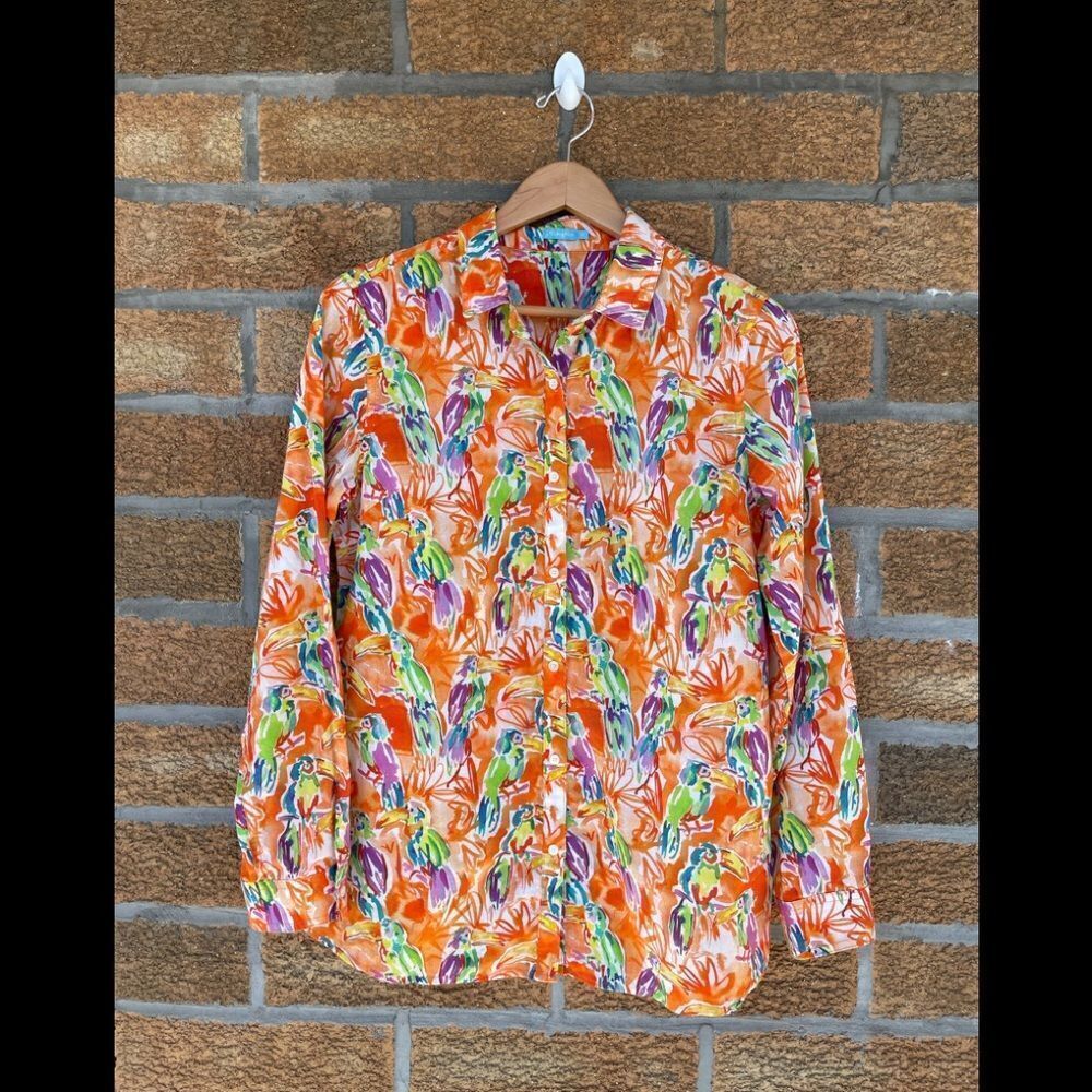 J.Mclaughlin bird blouse size medium